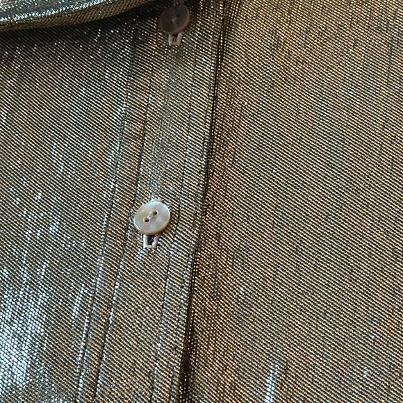 Rare Find Vintage Stephen Burrows Shimmery Gold Blouse - Size 10 - Picture 6 of 12